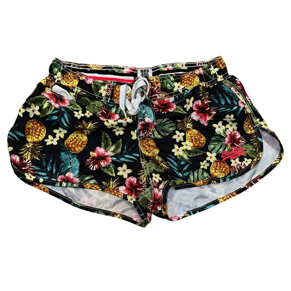Superdry Aloha Pineapple Swimming Shorts Size Small Womens Summer Tropical Vacat
